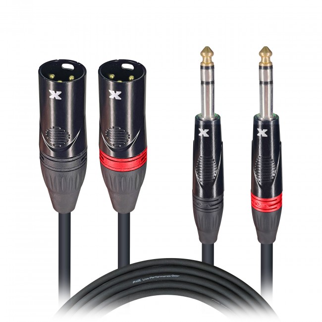 5 Ft. Balanced Dual 1/4 TRS-M to Dual XLR3-M High Performance Audio Cable