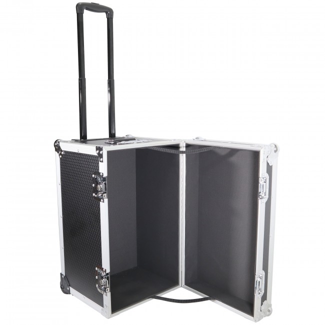 Rolling Utility Case W/ Retractable Handle and Low-Profile Recessed Wheels 17x24.5x15 Exterior For Cabales/100 LP Vinyl Records