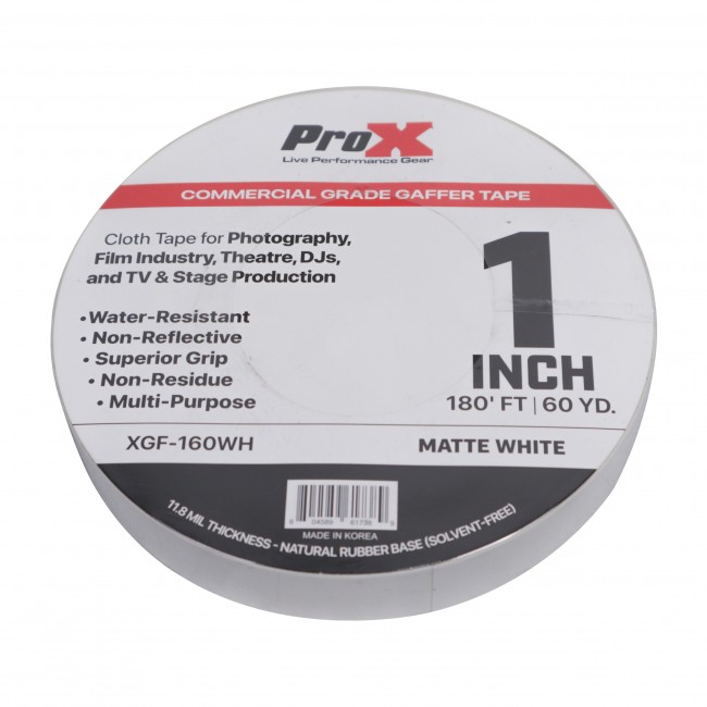 1 Inch 180FT 60YD Matte White Commercial Grade Gaffer Tape Pros Choice Non-Residue