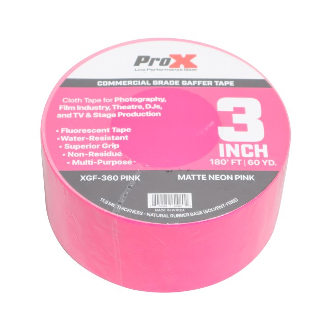 3 Inch 180FT 60YD Pink Commercial Grade Gaffer Tape AV Pros Choice Non-Residue