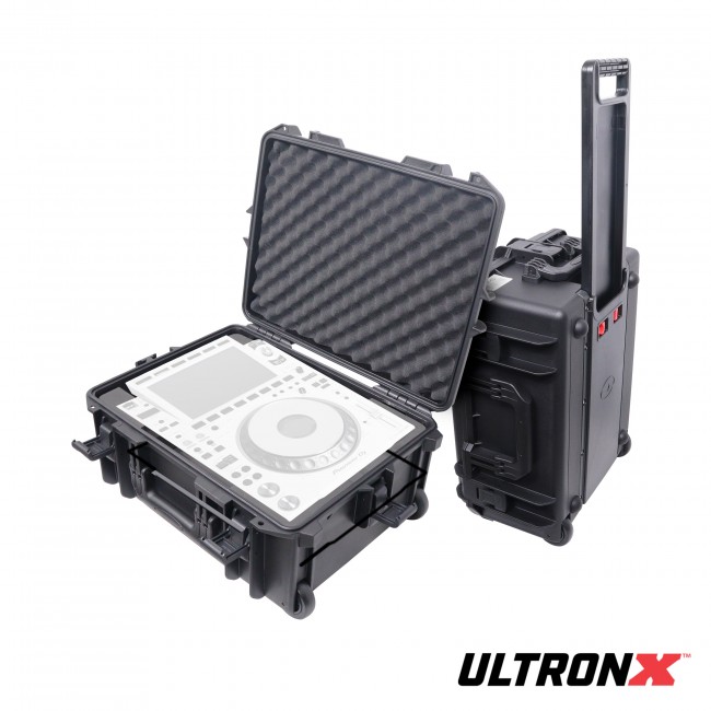 UltronX Watertight Case Holds CDJ-3000 / 12 Mixers, with Handle and Wheels
