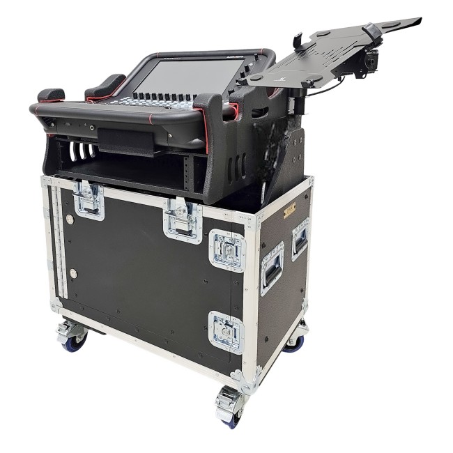 For Allen and Heath AVANTIS SOLO Flip-Ready Hydraulic Console Easy Retracting Lifting Detachable w/ 2U Rack Space Case by ZCASE