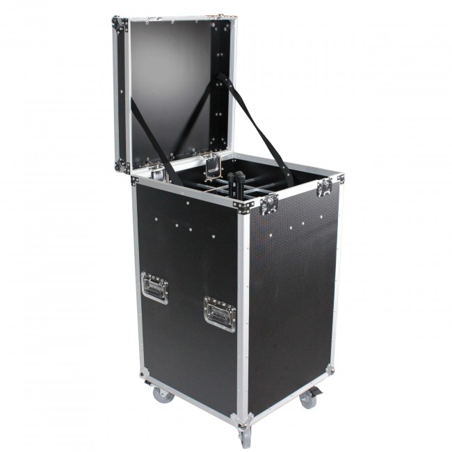 ATA Flight Style Mic Stand + Drawer Combo Case Stores up to 25 Professional  Mic Stands with Side Door Storage